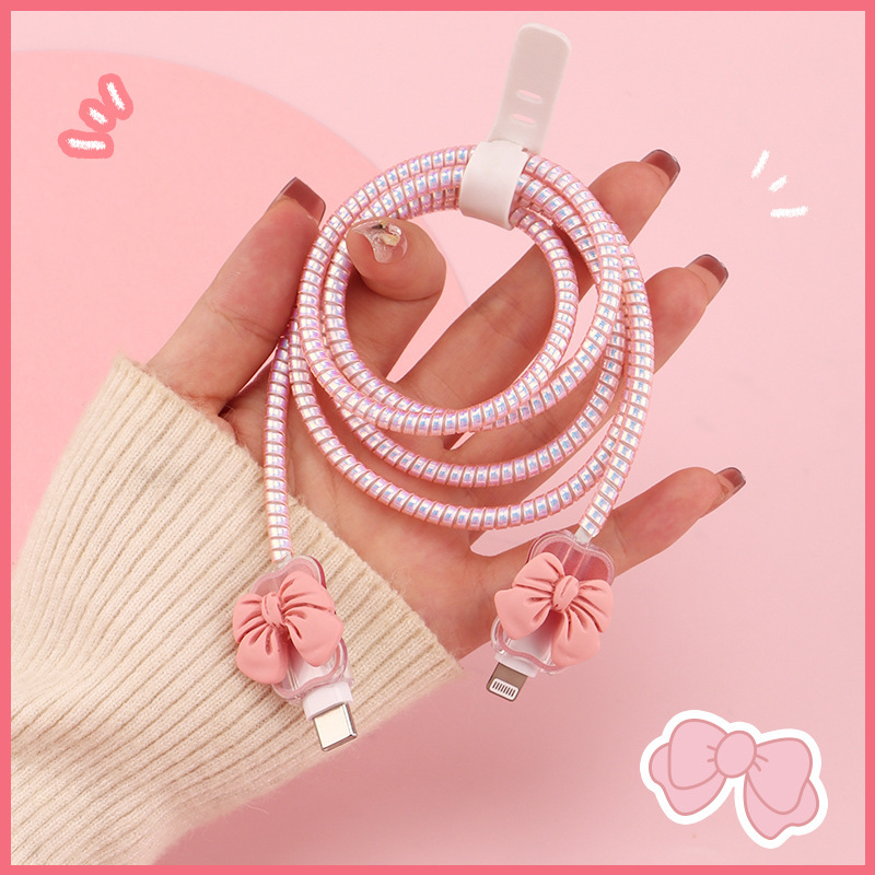 Set da 4 pezzi con fiocco rosa