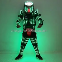 Costume de robot à LED Costume de danse de scène Armure lumineuse RVB Discothèque Bar Light Show Mécanique Vêtements de danse à LED Veste