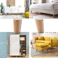 Pieds de meubles en bois massif XUDAN, pieds coniques inclinés en bois pour canapé, lit, armoire, table, chaise, pieds inclinés pour cuisine, Patas Madera