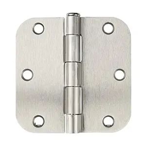 Door Hinges 3-1/2" X 3.5 Inch 5/8 Radius Brushed Nickel Hinges Corrosion Resistance Bilateral Symmetry Square Hinge