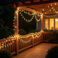 Guirlandes lumineuses LED rouge et verte pour Halloween, 20 m, indice de protection IP65, pour jardin, patio, cheminée, fête, décorations de vacances
