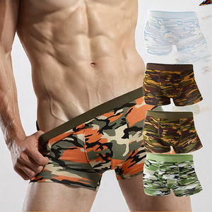 Caleçons Boxers Homme en Fibre de Bambou Imprimé Camouflage Respirants Taille Mi-Haute avec Logo sur la Ceinture – Vente Directe Usine - Product Image 3