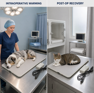 แผ่นรองสัตว์เลี้ยงอุ่นร้อน ZT Veterinary รูปทรงสี่เหลี่ยมผืนผ้า ทำจากใยไฟเบอร์ สำหรับให้ความอบอุ่นแก่สุนัข ใช้สำหรับการดูแลระหว่างการผ่าตัดและฟื้นตัวหลังผ่าตัด - Product Image 2