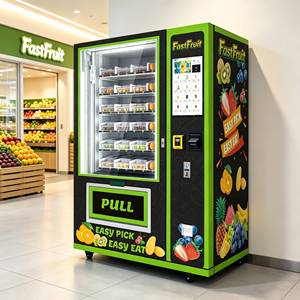 Distributeur automatique de produits frais réfrigérés 4G/Wifi avec écran tactile 21,5 pouces, kiosque en libre-service 24h/24, distributeur automatique de salades, desserts et fruits - Product Image 1