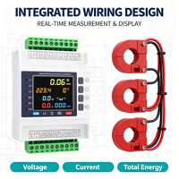 Compteur d'énergie intelligent triphasé Tuya WiFi 3P 4W, compteur de puissance bidirectionnel photovoltaïque, protecteur à réenclenchement automatique