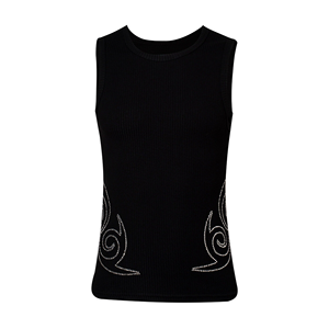 Débardeur de fitness rétro américain original en polyester/coton écologique à séchage rapide avec strass, coupe ajustée, pour femmes et hommes, idéal pour la course à pied - Product Image 3
