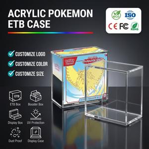 กล่องอะคริลิคใสคุณภาพสูงแบบกำหนดเองสำหรับโปเกมอน พร้อมฝาปิดแม่เหล็ก กล่องอะคริลิคสำหรับโปเกมอนบูสเตอร์ - Product Image 1