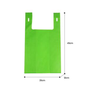 OEM/ODM Durable en blanco verde Estilo Chaleco reutilizable no tejido ecológico bolsa de mercado de compras - Product Image 6