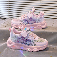 Chaussures de sport pour filles Cema, nouvelles chaussures de princesse en mesh pour l'été, avec lumières LED, chaussures décontractées à enfiler pour bébés, pointures 25-33