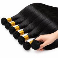 Lots de Cheveux Humains Vierges Remy Indiens Bruts de Temple, Grade 12A, Non Traités, Cuticules Alignées, Double Trame Faite à la Machine