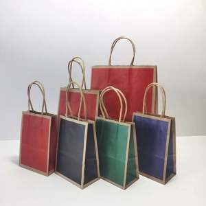 KM Custom Recycled Brown Color <b>White</b> Kraft Paper Shopping <b>Bag</b> with Your Own logo - Product Image 4