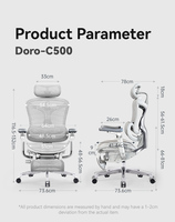 SIHOO Mobilier de Bureau Moderne C500 Chaise de Bureau Exécutive de Luxe en Maille Accoudoirs Réglables 6D Sillas De Oficina
