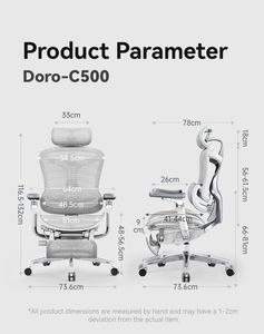 เก้าอี้สำนักงาน <span class=keywords><strong>SIHOO</strong></span> รุ่น C500 ดีไซน์ทันสมัย หรูหรา พร้อมพนักพิงตาข่าย ปรับระดับได้ 6 มิติ ที่วางแขนปรับได้ - Product Image 6