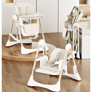 Chaise haute réglable en acier inoxydable avec plateau, solution de chaise de repas pour bébés et tout-petits, idéale pour l'alimentation - Offre spéciale - Product Image 2
