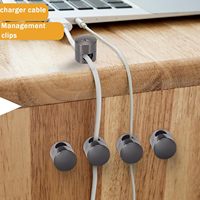 Meilleures ventes Ningbo Accessoires pour consommateurs : Clips de gestion de câbles adhésifs en métal argenté pour cordon de chargeur