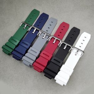 Bracelet de montre en caoutchouc plastique populaire de 18 mm pour la série DW6900, bracelet de montre en caoutchouc <span class=keywords><strong>DW</strong></span> <span class=keywords><strong>6900</strong></span> avec boucle en acier argenté - Product Image 1