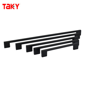 Tirador de aluminio para puerta negra mate clásica, tirador de cajón, tiradores de muebles para armario de cocina - Product Image 1