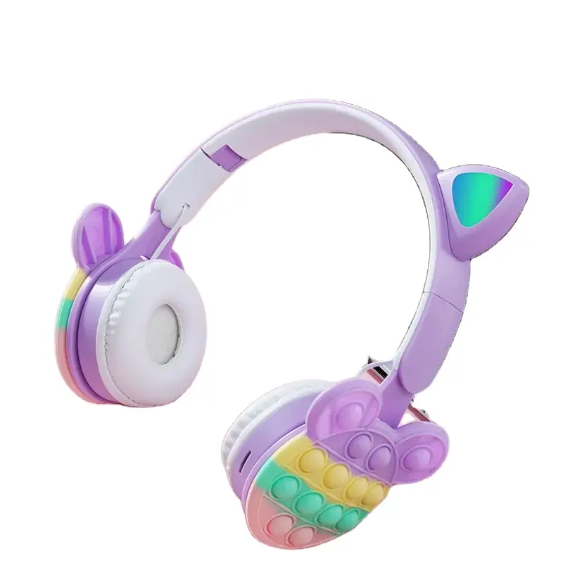 2023Cat Ears Auriculares para juegos Auriculares plegables de China para niños Aprendizaje a distancia en línea