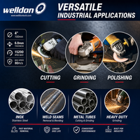 Disque de meulage Welldon de 7 pouces (180 mm) pour métal et acier inoxydable, 6,0 mm T27, centre défoncé, roue abrasive certifiée MPA ISO