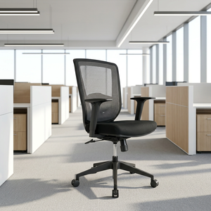 Executive Headrest Chair with Adjustable Height <b>Rotating</b> Base Mesh Backrest Lumbar Support for Home Office & Bedroom Use - Product Image 2