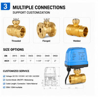 Vanne à boisseau sphérique électrique YAOYANG en laiton DN20 DN25 PN16 2 voies AC220V pour eau haute température IP54 étanche certifiée CE OEM CVC 12Nm