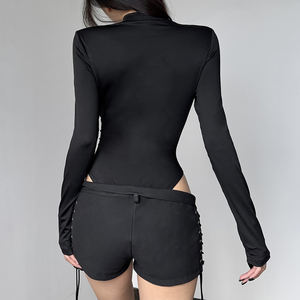 Body à manches longues en maille à imprimé serpent, patchwork, transparent, ajusté, haut sexy à superposer - Product Image 4