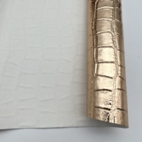Sac en cuir vegan à motif crocodile avec finition métallique fiable, matériau en cuir PU pour la fabrication de sacs
