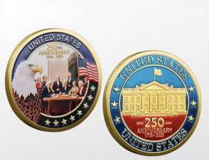 Custom Amerikaanse 250ste Verjaardag Herdenkingsuitdaging Munt Kleur Gedrukt Email Medaillon Met 3d Reliëf Nieuwjaarscadeau - Product Image 4