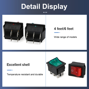 สวิตช์เปิด/ปิด4พิน/6Pin KCD4สวิตช์ไฟ16A 250VAC/ 20A 125V 35x25.5x10mm - Product Image 5
