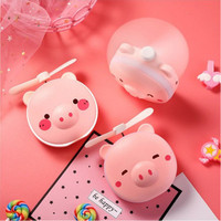 Miroir de maquillage LED portable rechargeable par USB 5V, 1 heure d'autonomie, 175g, boîte cadeau personnalisée, gadget mignon