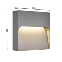 PC2002 6W Luminaire mural carré étanche à LED SMD pour escaliers extérieurs, marches, IP65, lampe murale moderne