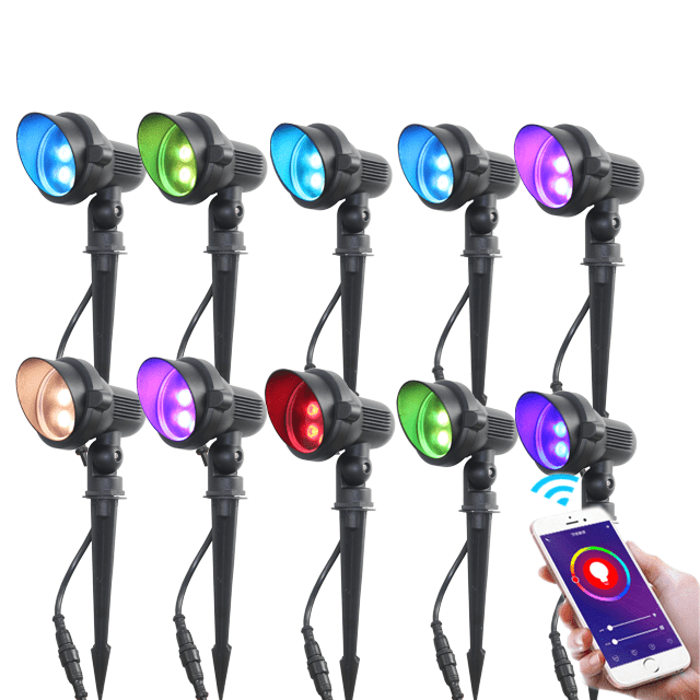 Luz led rgb de colores para exteriores, lámpara profesional para jardín, césped, patio, impermeable, 24v, ip67