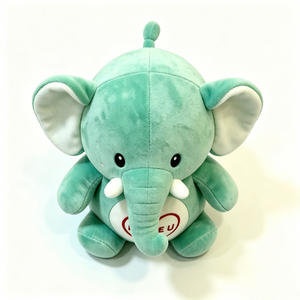 Customized mint green <b>elephant</b> plush with heart for nursery <b>decor</b> - Product Image 2