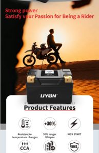 แบตเตอรี่ลิเธียม LIYON 12.8V จากโรงงานโดยตรง อายุการใช้งานยาวนาน 400CCA ใช้แทนแบตเตอรี่ QJMOTO - Product Image 4