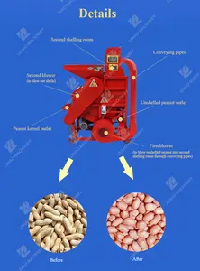 Máquina descascaradora de cacahuetes pequeña a precio de fábrica, máquina descascaradora de cacahuetes y desgranadora de cacahuetes de alta calidad