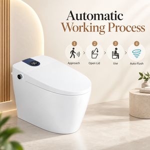 Smart Toilet with Heated Seat Automatic Operation Floor Mounted Ceramic Modern Design IPX4 Water Resistant Safe Voltage - Product Image 5