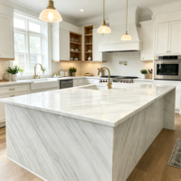 Vente directe d'usine, marbre blanc de Yougoslavie, texture beige citronné, adapté aux murs intérieurs, aux comptoirs de cuisine et aux sols