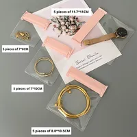 Sac en plastique zippé personnalisé rose pour petits bijoux, sac zippé mat mignon pour boucles d'oreilles, sac en PVC réutilisable avec logo, mini pochette
