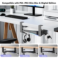 Support de rangement en alliage d'aluminium pour organisateur de bureau avec support de serrage pour PS5/PS5 Slim Desktop-Gestion et entretien des câbles