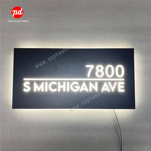 Plaque de numéro de maison Led personnalisée de haute qualité à bas prix, panneau d'<span class=keywords><strong>adresse</strong></span>, plaques d'identification de maison avec un bon service - Product Image 3