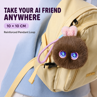 Jouet en peluche lapin IA pour décoration de voiture, interactif vocal intelligent, yeux LED, compagnon Kawaii, pendentif suspendu, cadeau