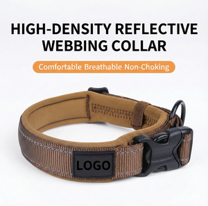 도매 소량 주문 가능 반사 나일론 개 목줄 조절 가능한 패딩 퀵 릴리즈 대형견용 내구성 강한 목줄 - Product Image 3