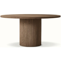 Table à manger ronde en chêne massif MULHOLLAND - Meuble de salle à manger intérieur stable et durable