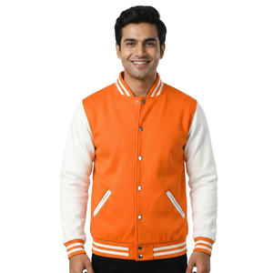 <b>winter</b> <b>jacket</b> Custom Printed Chenille Embroidery <b>Leather</b> <b>Jacket</b> for Men Stand Collar Varsity CollegeBaseballjacket for men - Product Image 1