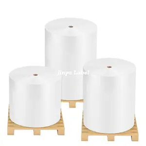 85u Gloss White PE Label Jumbo Roll with Acrylic Enhanced Adhesive for HDPE Bottle Labels