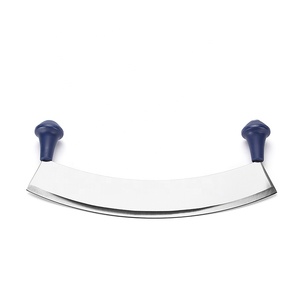 Couteau ULU 12 pouces Hachoir simple/hachoir à herbes Mezzaluna avec manche en ABS bleu - Product Image 2