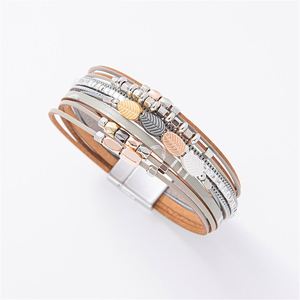 Punk <b>Leather</b> <b>Bracelet</b> Top-rated Best Seller Lead-free Plating Process Holiday Gift for Women Detailed Lightweight Comfort Fit - Product Image 3