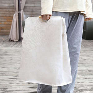 Nuovi Cesti Portabiancheria Quadrati Personalizzati in Tessuto, Portatili, Pieghevoli, in Cotone e Lino <span class=keywords><strong>Bianco</strong></span> con Manici per Uso Domestico - Product Image 6