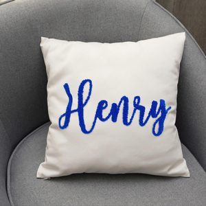 Özelleştirilmiş monograpersonalized kişiselleştirilmiş atmak yastık kılıfı yumruk iğne Glitter altın özel işlemeli adı yastık kapakları - Product Image 2
