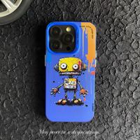 Coque de téléphone antichoc pour iPhone 18 Pro, 17, 16, 15, 14 Pro Max, motif dessin animé aquarelle, en PC, compatible avec les modèles Robot